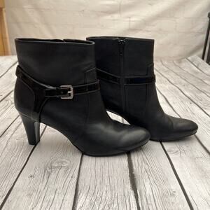 Lauren Ralph Lauren Women Saida Black Leather Ankle Boots Booties Size 10B